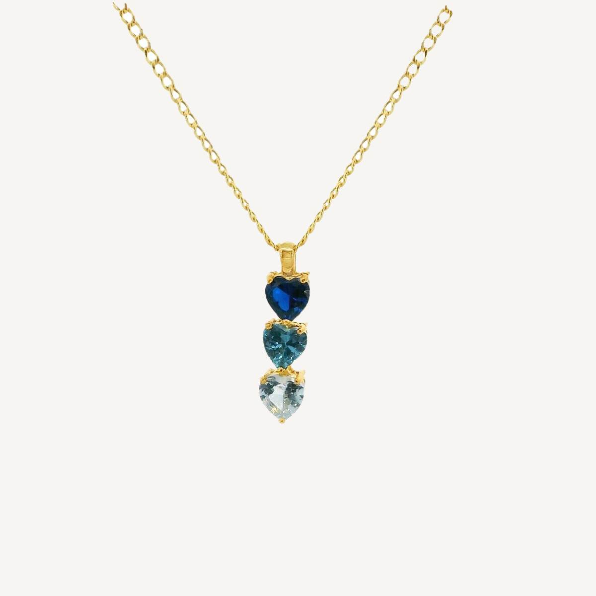 Dainty Ombre Heart Stone Necklace - Image 2