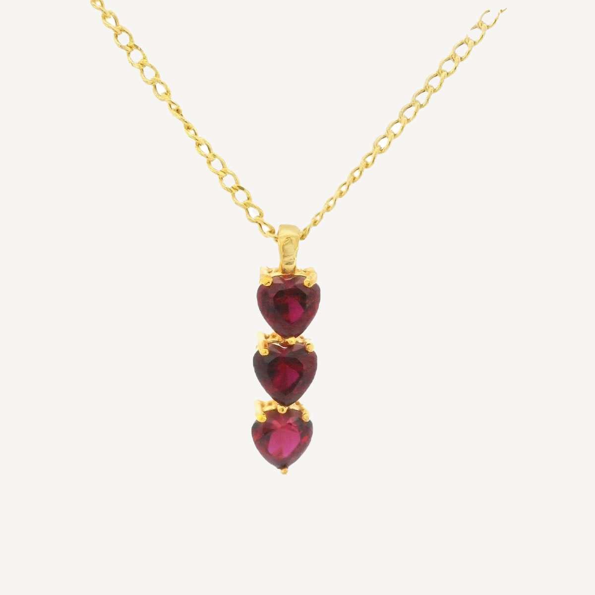 Regal Red Heart Stone Pendant