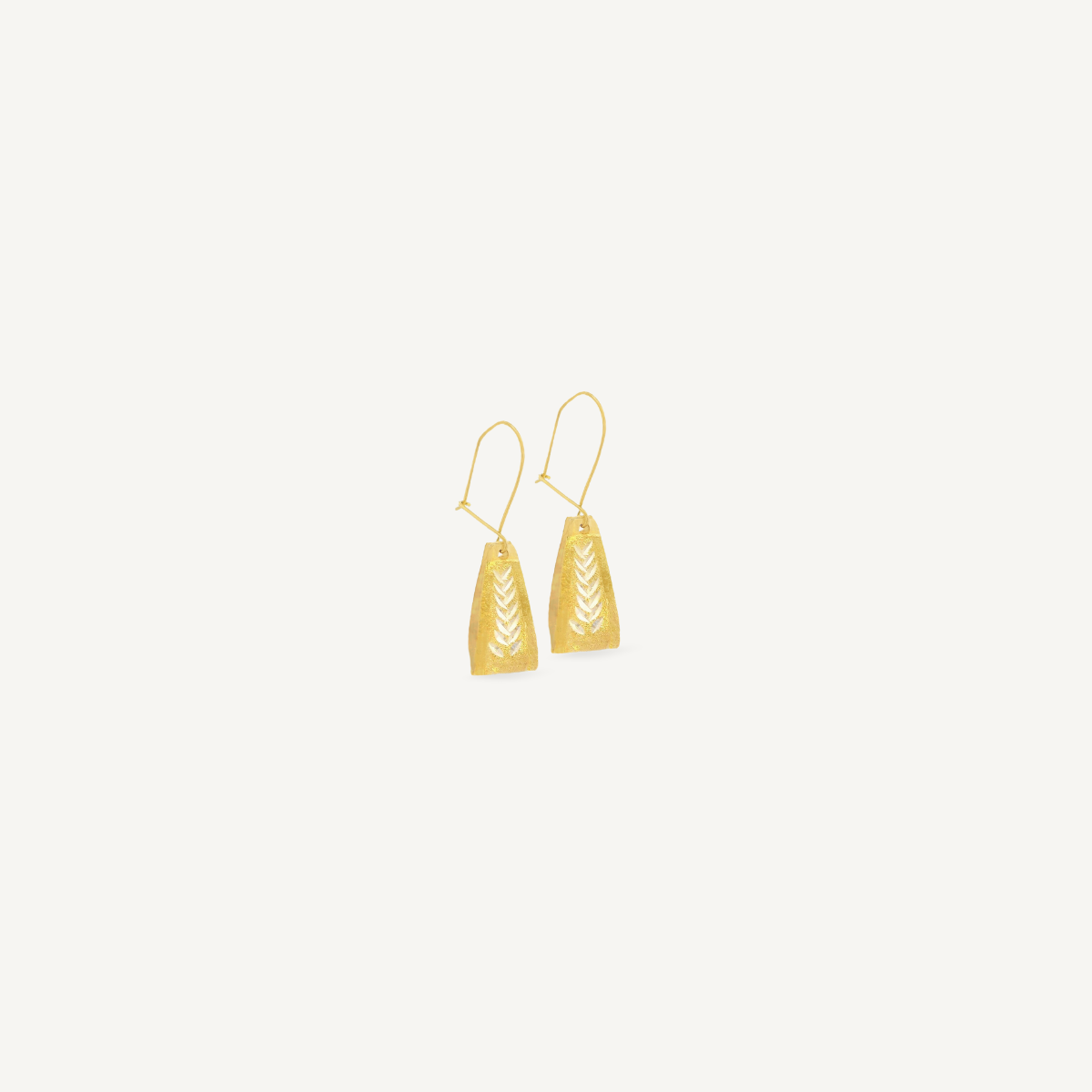 Scallop Leaf Tear Drop Earrings
