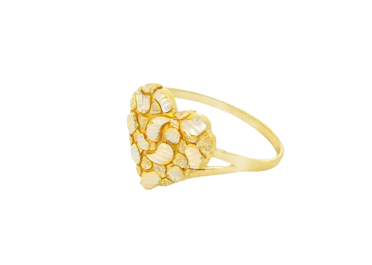 Gold Nugget Baby Heart Ring