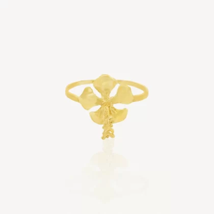 Yellow Gold Hibiscus Halo Ring