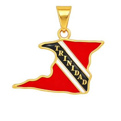 Trinidad Enamel Map Pendant