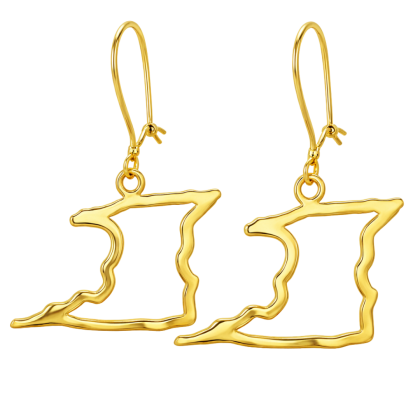 Trinidad Coast Outline Short Hanging Earrings