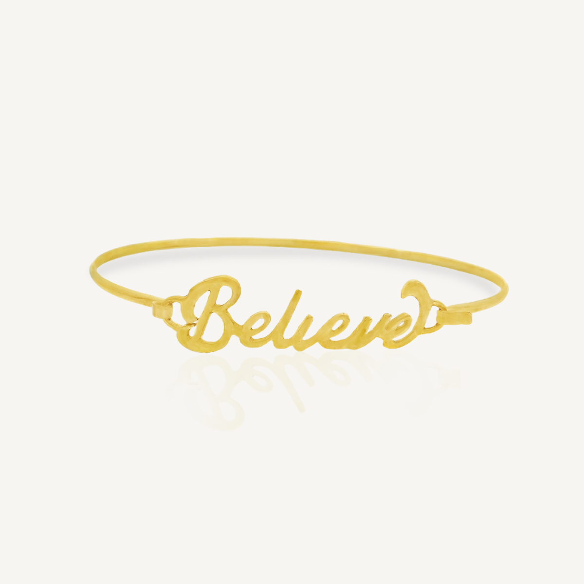 Christian Bracelet Believe 10K Yellow Gold Handcrafted