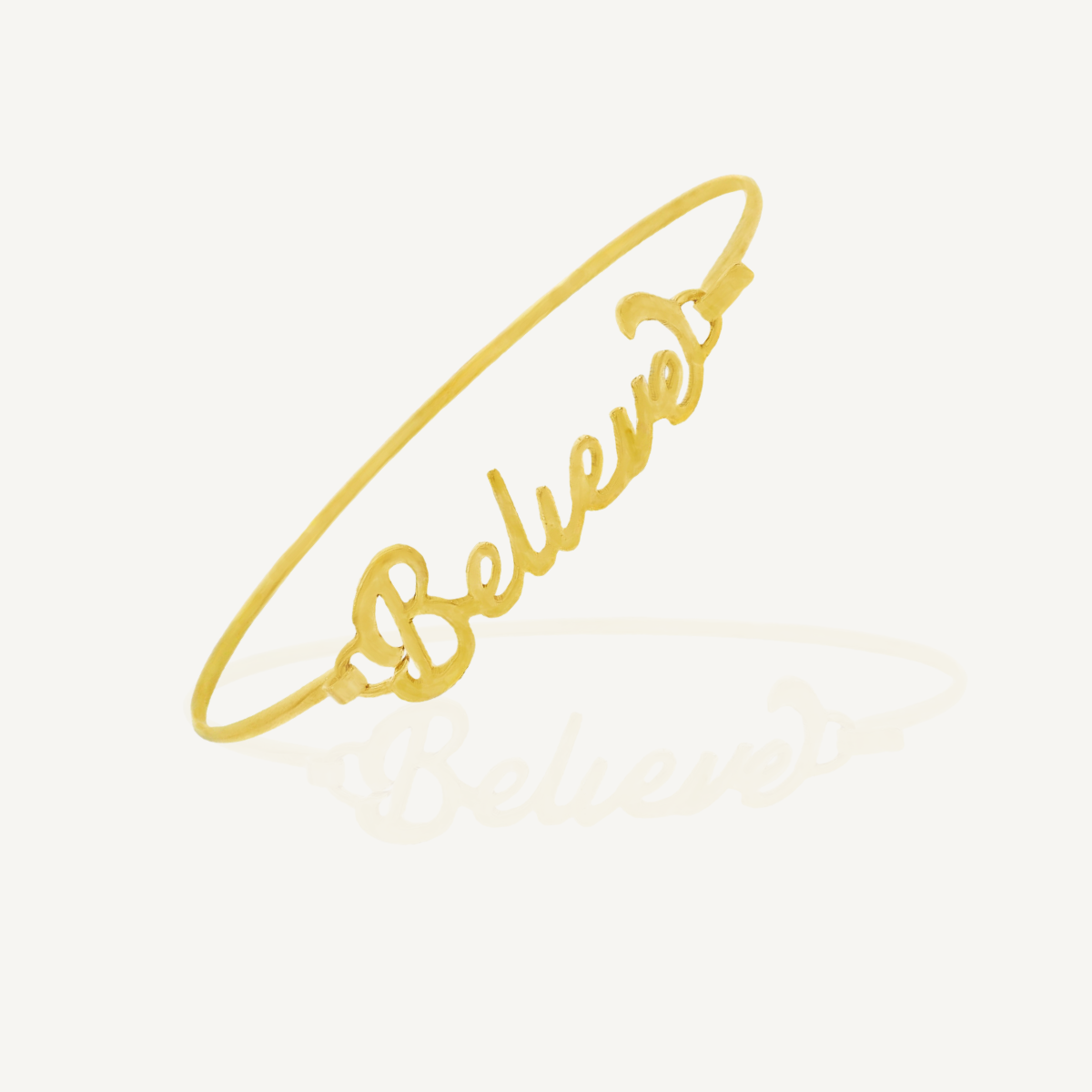 Christian Bracelet Believe 10K Yellow Gold Handcrafted