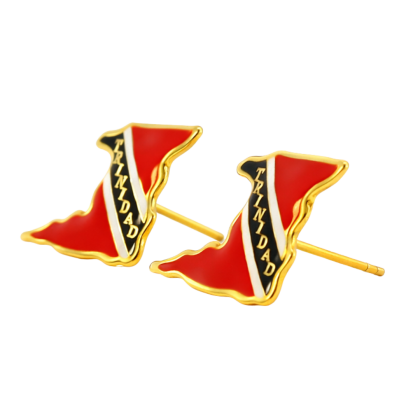 Trinidad Map Enamel Studs