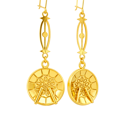 Steelpan Long Hanging Earrings