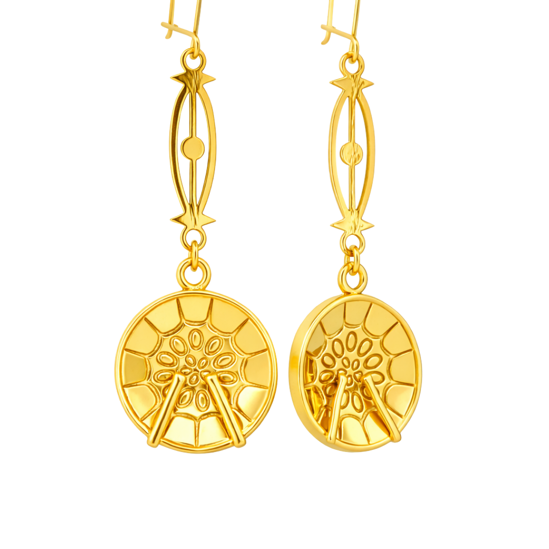 Steelpan Long Hanging Earrings