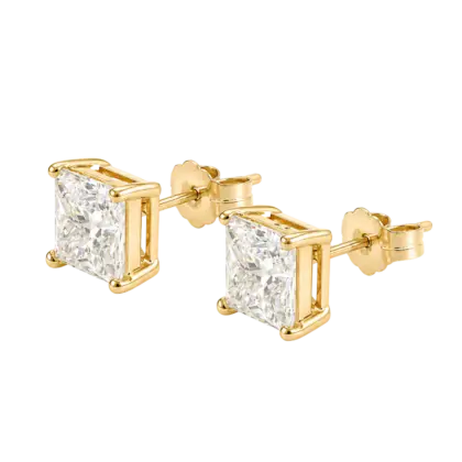 Princess Cut CZ Stud Earrings