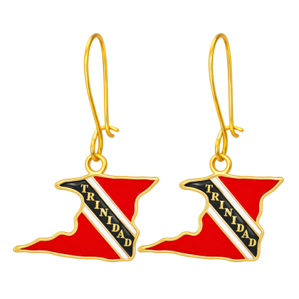 Trinidad Enamel Map Short Hanging Earring