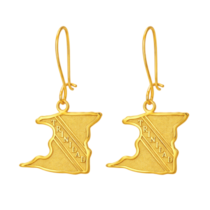 Trinidad Map Short Hanging Earring