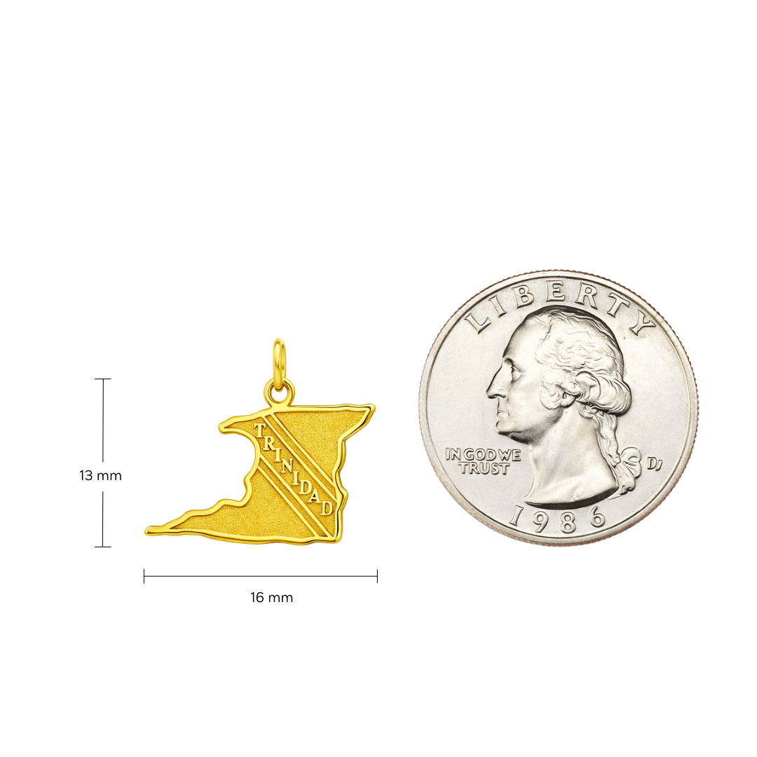Trinidad Map Plain Charm - Image 2