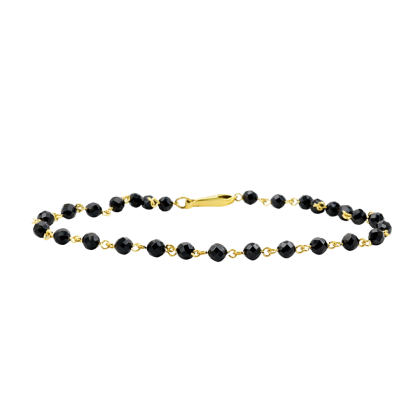 Black Round Jet Bead Hand Band