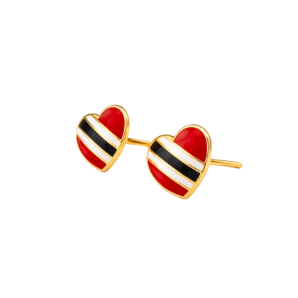 Heart Shaped T&T Flag Stud Earring