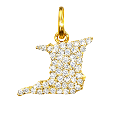 Diamond Trinidad Map Pendant