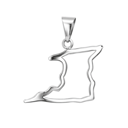 White Gold Trinidad Coast Outline Pendant