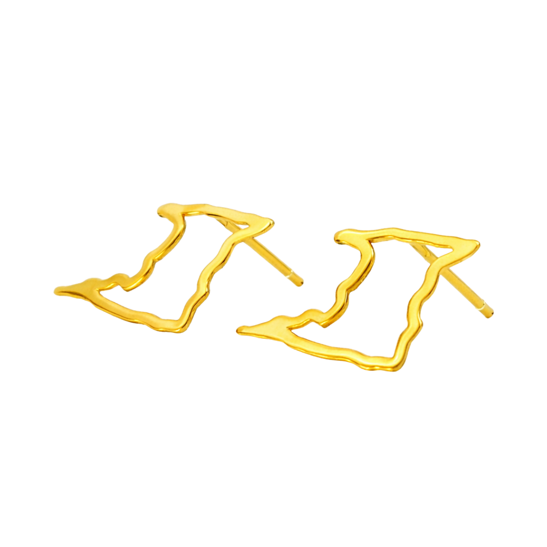 Trinidad Coast Outline Stud Earrings