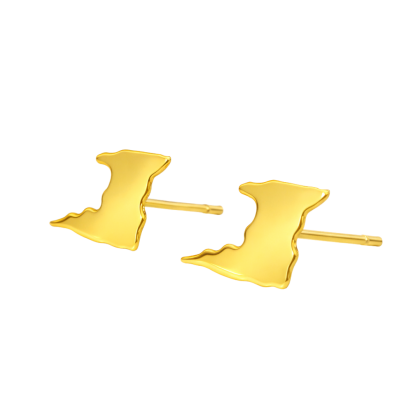 Trinidad Map Solid Stud Earrings
