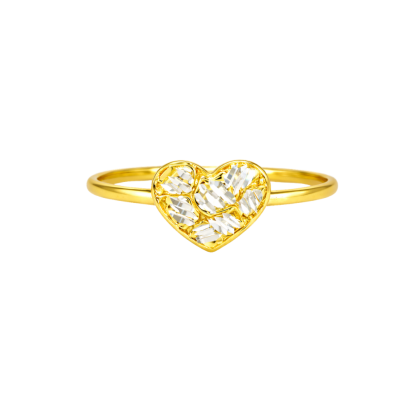 Domed Nugget Heart Ring