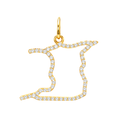 Diamond Rim Trinidad Map Pendant