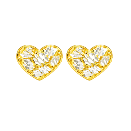 Classic Nugget Heart Stud Earrings