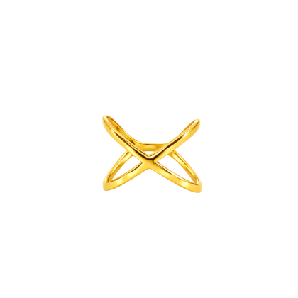 Polished X Wrap Ring