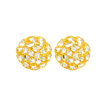 Round Nugget Stud Earrings