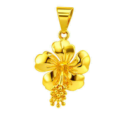 Sculpted Hibiscus Pendant