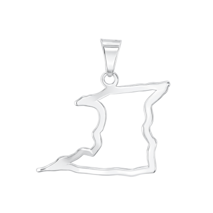 Silver Trinidad Coast Outline Pendant