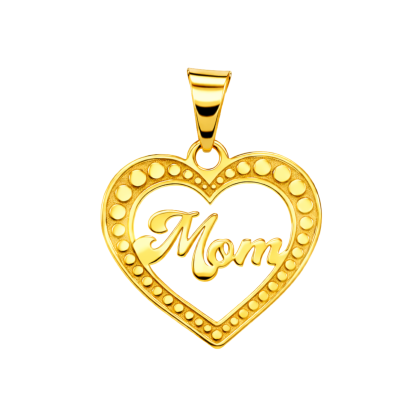Mom Heart Outline Pendant