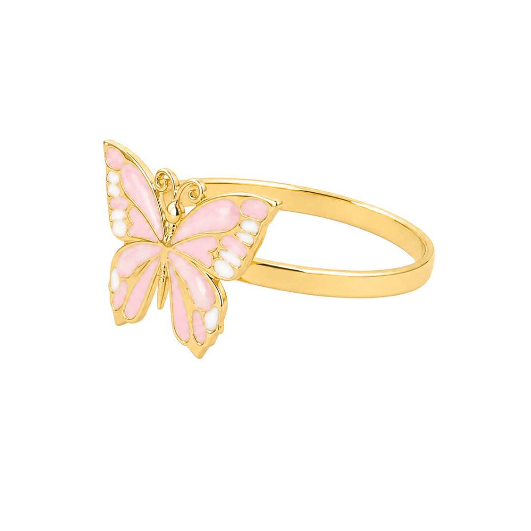 Soft Pink Butterfly Ring - Image 2