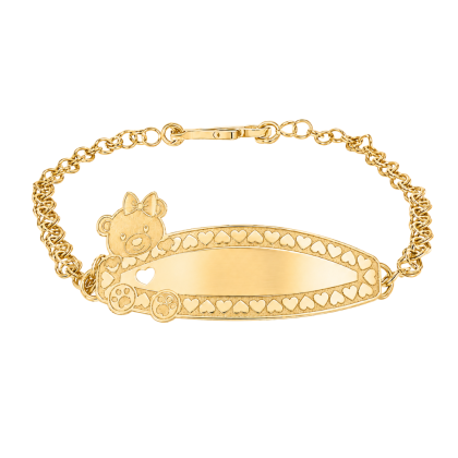 Teddy Bear Heart ID Hand Band