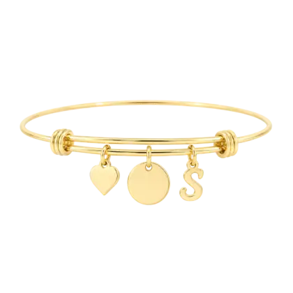 Adjustable Initial Charm Bracelet
